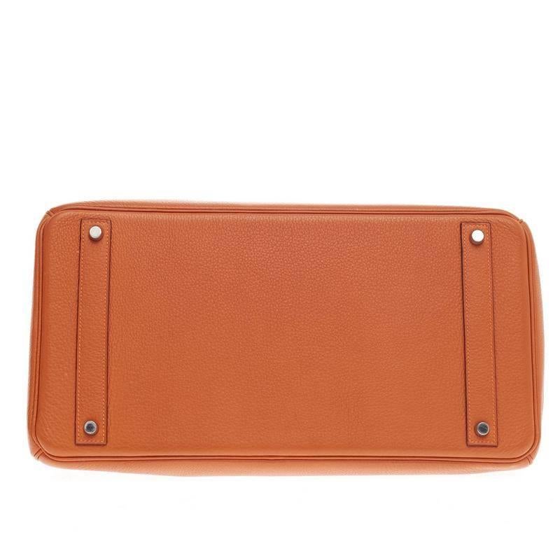 Hermes Birkin Orange Clemence with Palladium Hardware 40 1