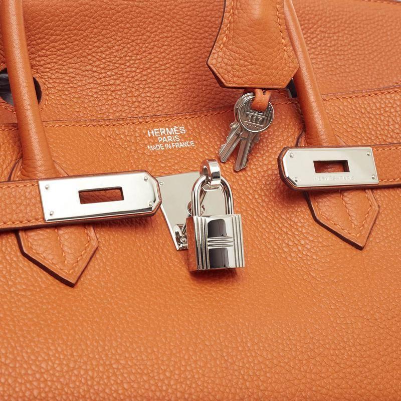 Hermes Birkin Orange Clemence with Palladium Hardware 40 2