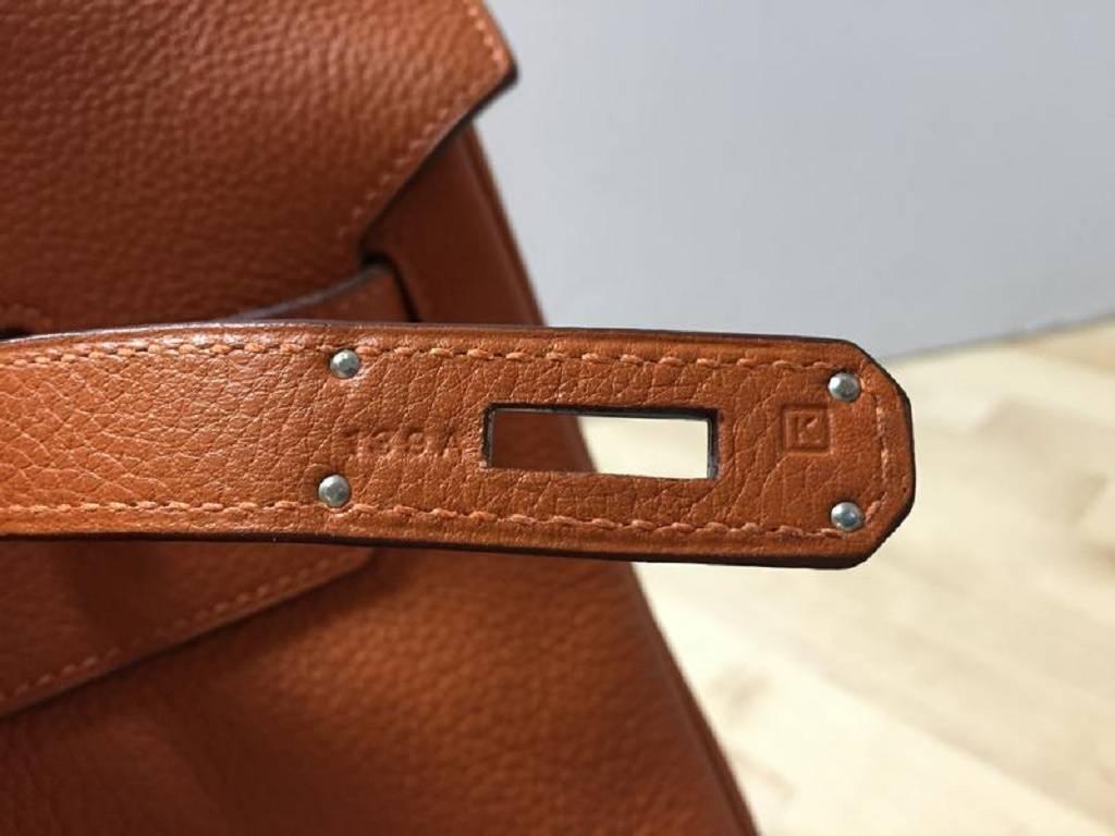 Hermes Birkin Orange Clemence with Palladium Hardware 40 4