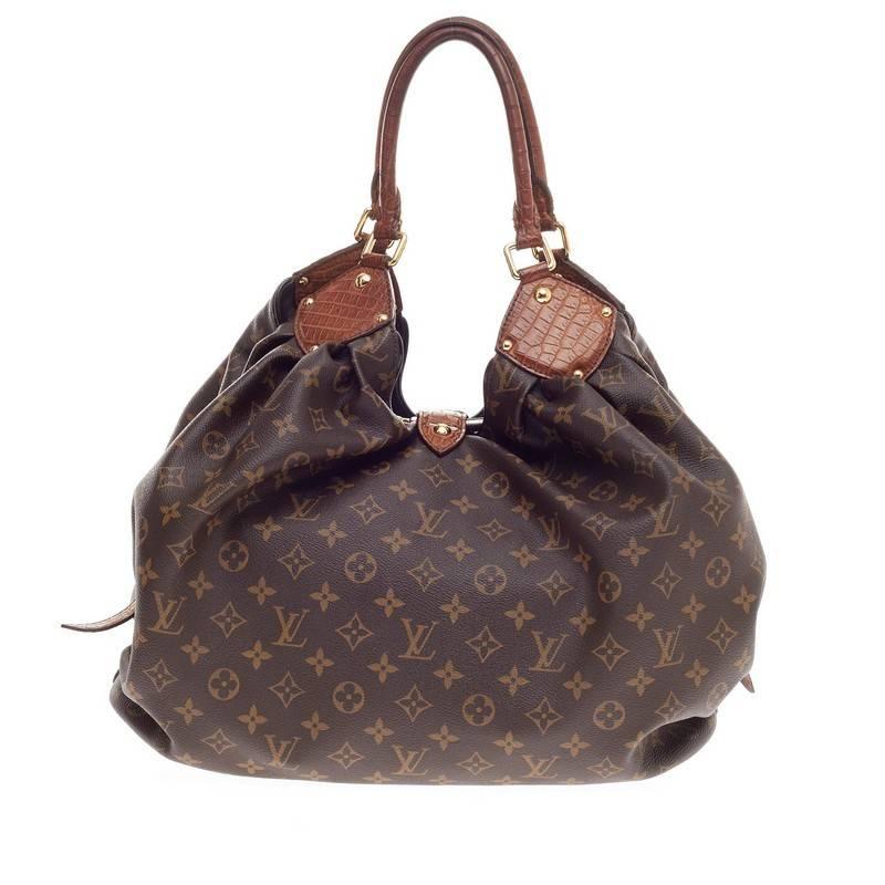 Louis Vuitton XL Hobo Monogram Canvas and Alligator In Good Condition In NY, NY