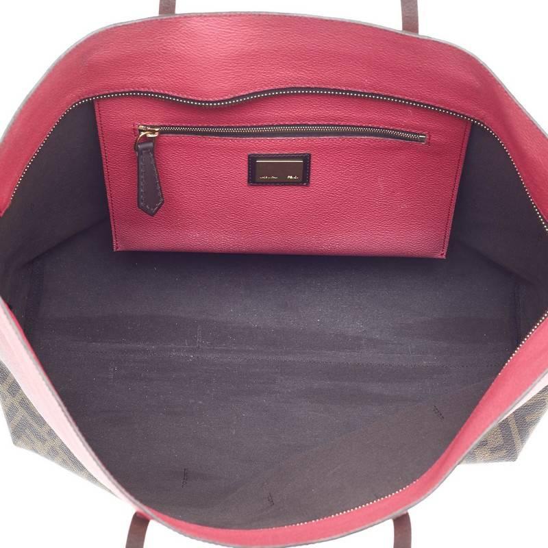 Fendi Roll Tote Ombre Zucca Coated Canvas Large In Good Condition In NY, NY