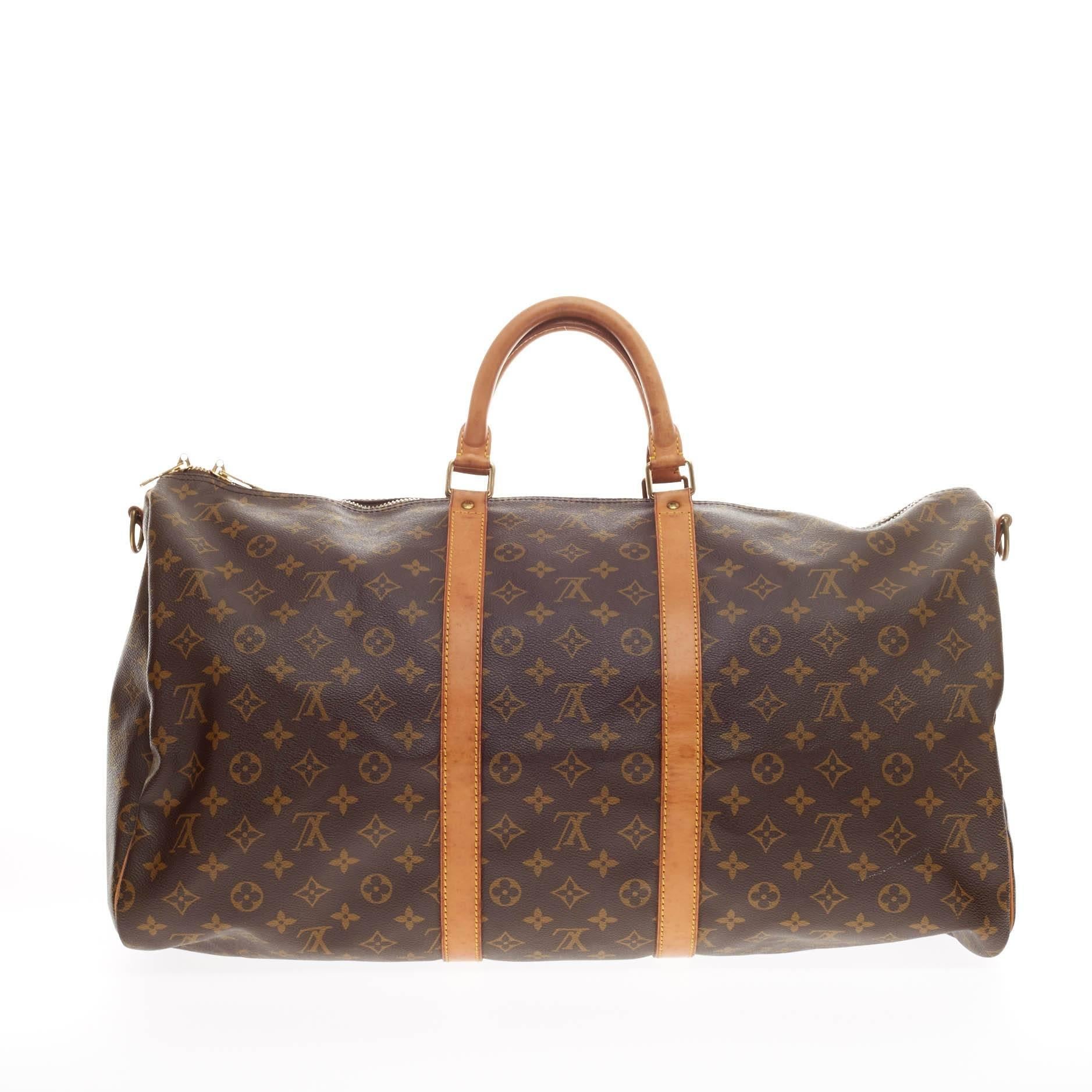 Women's Louis Vuitton Keepall Bandouliere Monogram Canvas 55