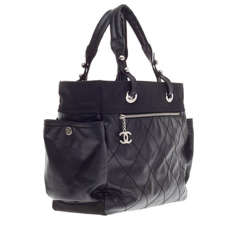 Chanel Biarritz Tote Coated Canvas Large In Good Condition In NY, NY