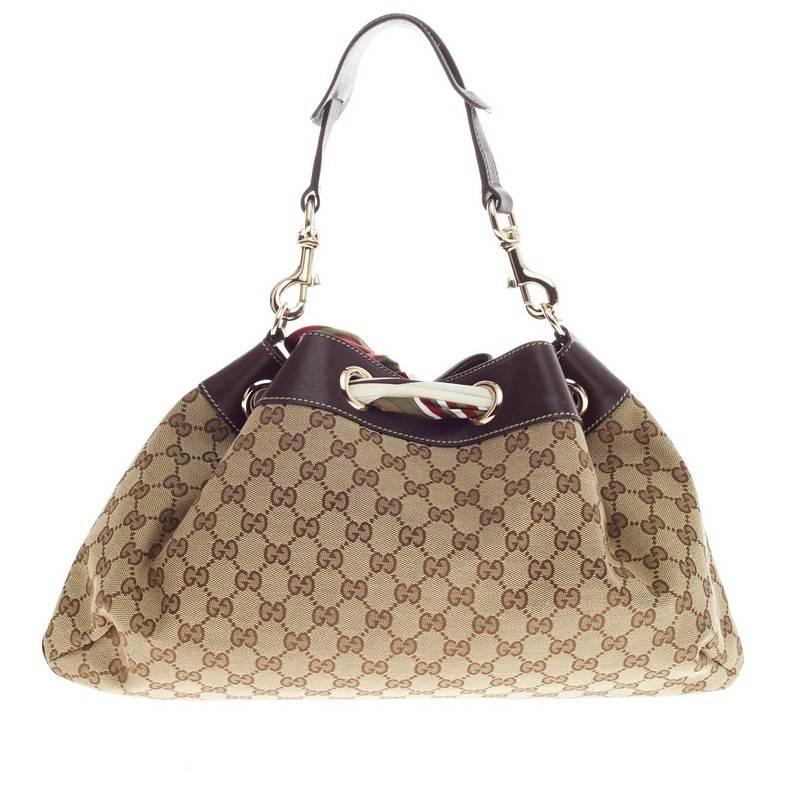 Women's Gucci Positano Shoulder Bag GG Canvas Medium