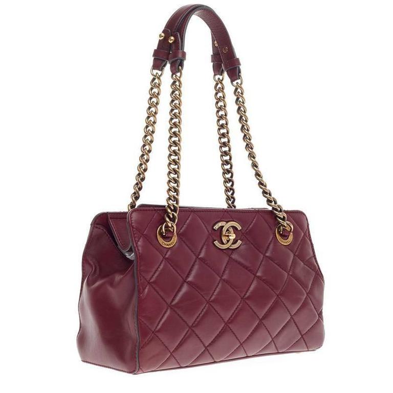 Chanel CC Crown Flap Bag Quilted Leather Small at 1stDibs