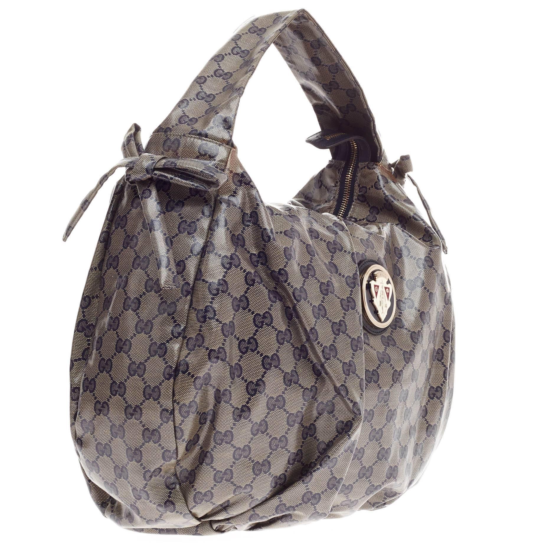 Gucci Hysteria Hobo GG Coated Canvas In Good Condition In NY, NY