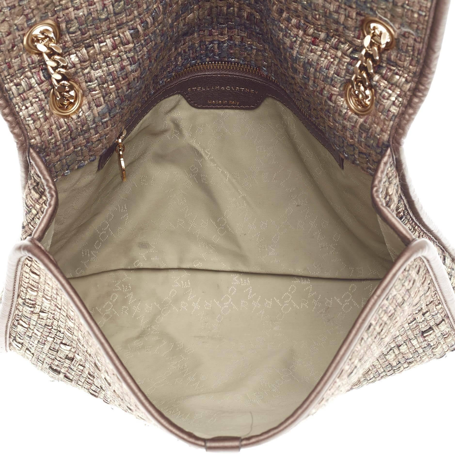 Stella McCartney Falabella Shoulder Bag Woven Tweed Medium In Good Condition In NY, NY