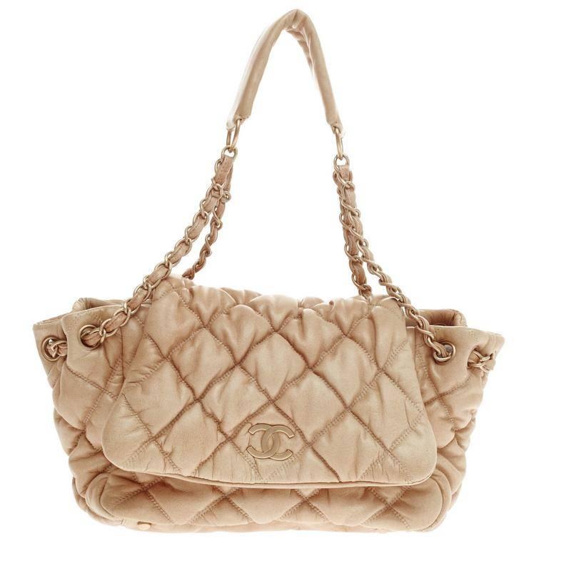 Chanel Bubble Quilt Flap Accordion Flap Lambskin