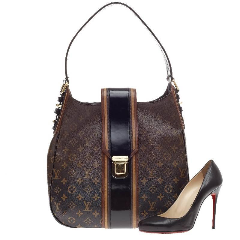 This authentic Louis Vuitton Musette Limited Edition Monogram Mirage presented in the brand's Fall/Winter 2007 Runway Collection updates this classic shoulder bag into a modern, eye-catching piece. Crafted in iconic monogram canvas with gradually