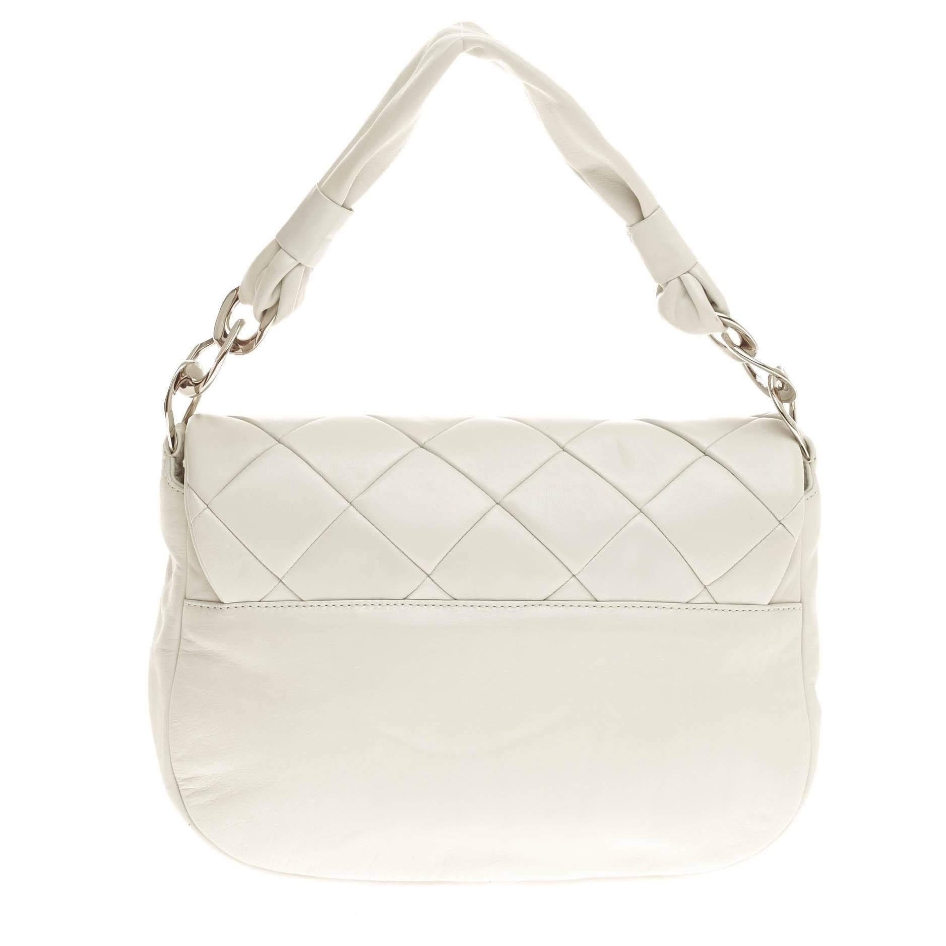 Women's Chanel Soft Handle Flap Shoulder Bag Quilted Lambskin