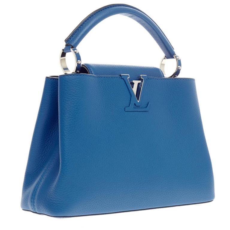 Louis Vuitton Capucines mm Medium Model Shoulder Bag in Blue