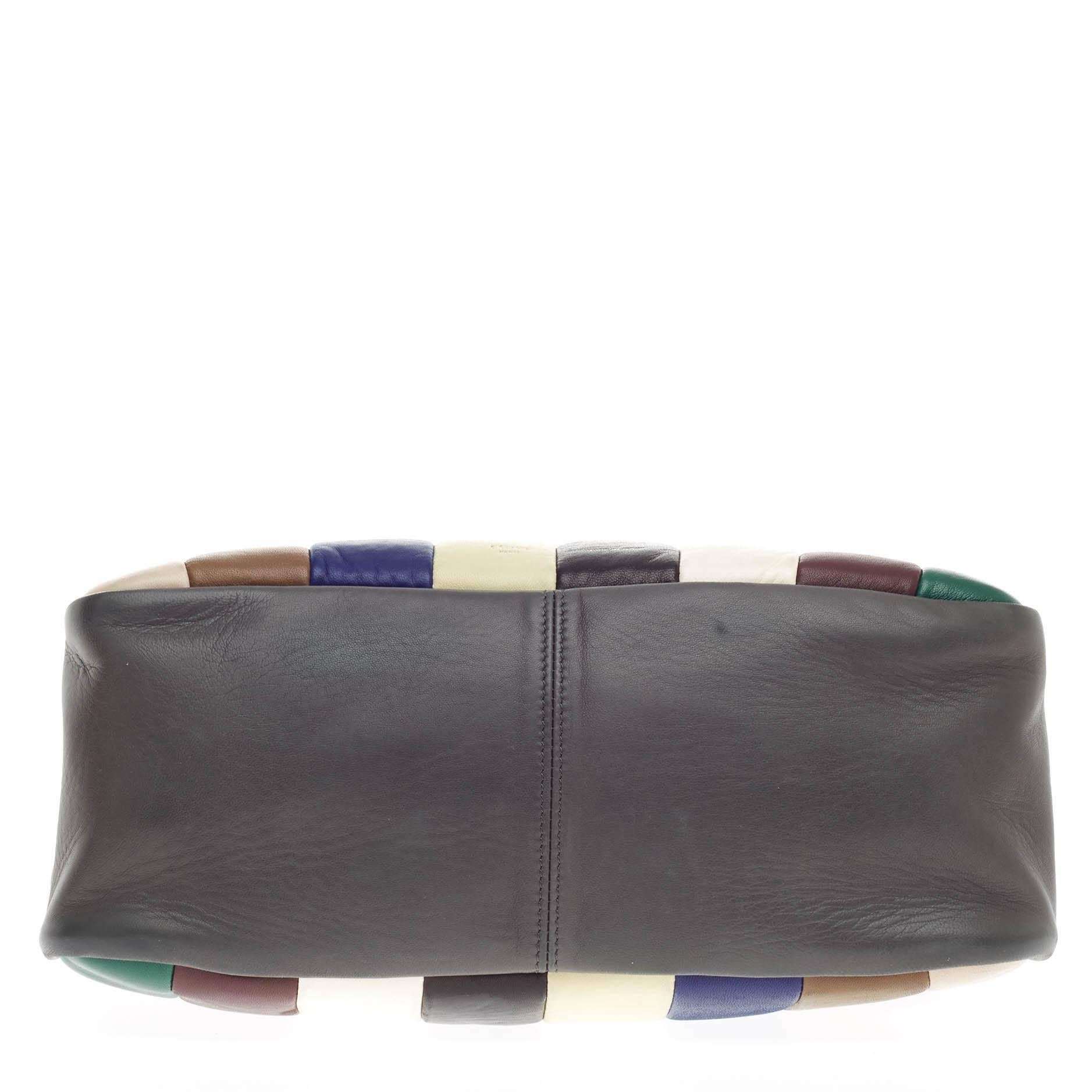 Celine Multi Gourmette Flap Shoulder Bag Patchwork Leather Large In Good Condition In NY, NY
