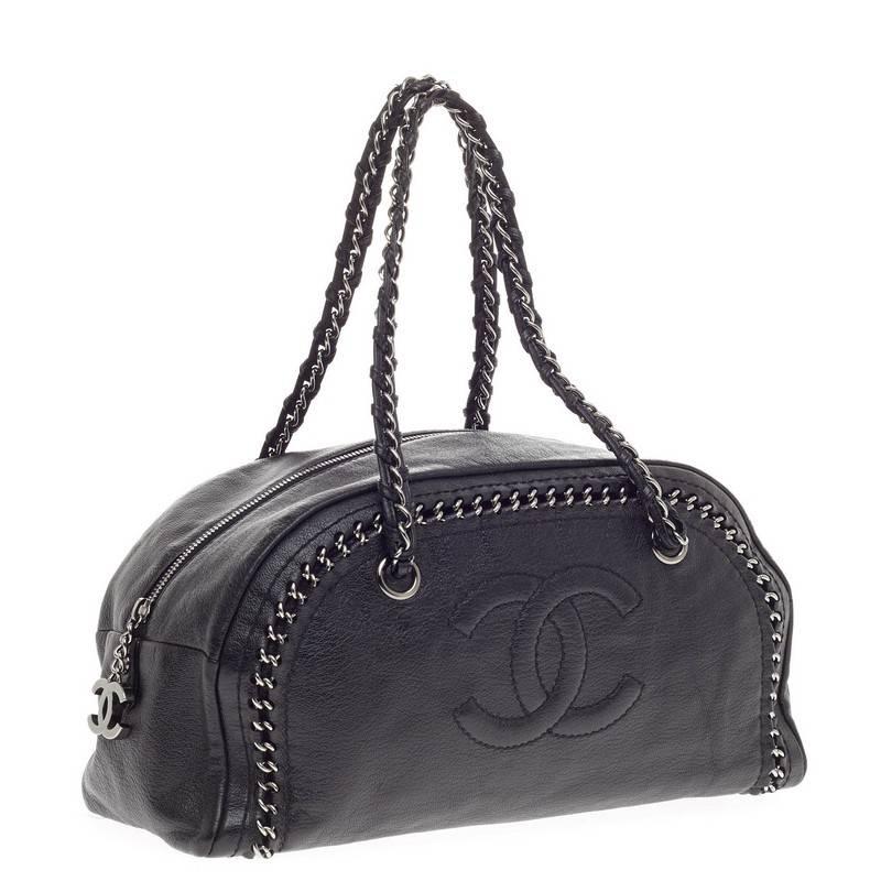 Chanel Luxe Ligne Bowler Leather Medium In Good Condition In NY, NY