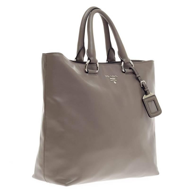 Prada Shopper Tote Soft Calfskin Large In Good Condition In NY, NY