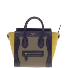 Celine Luggage Tricolor Suede Nano