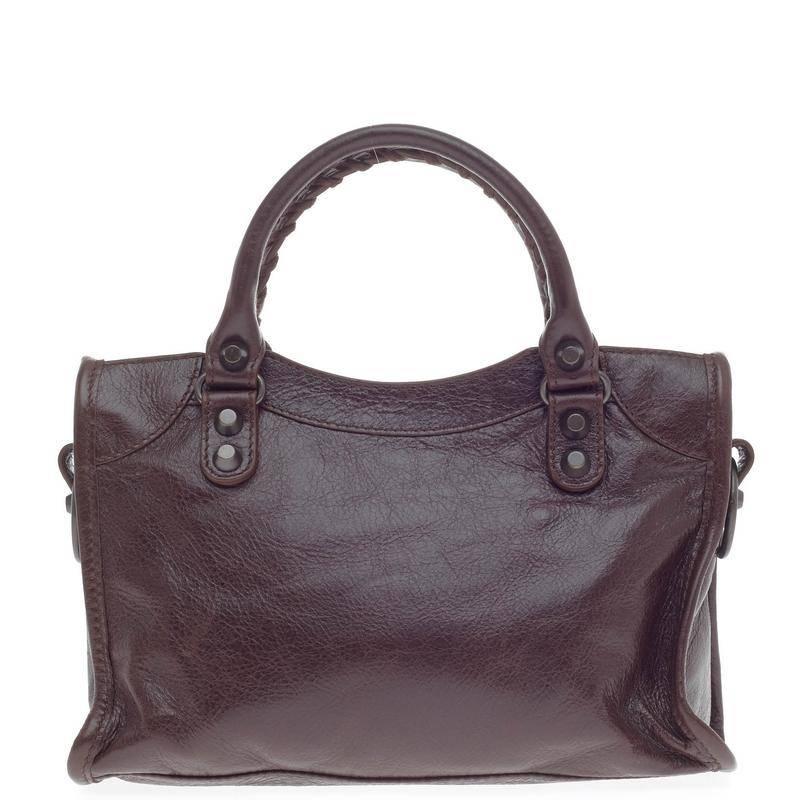 Women's Balenciaga City Classic Studs Leather Mini