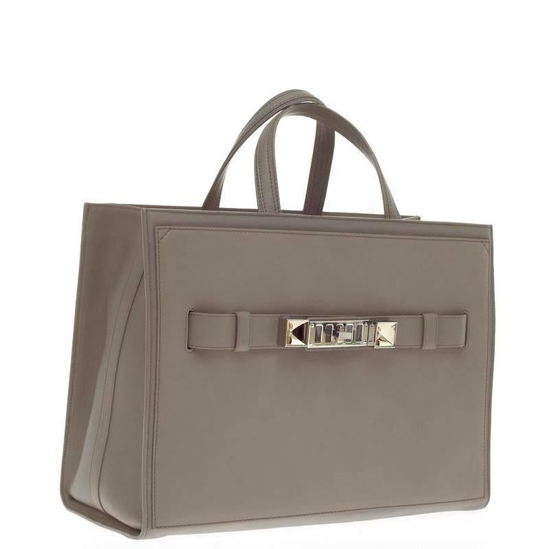 Gray Proenza Schouler PS11 Wide Tote Leather Large