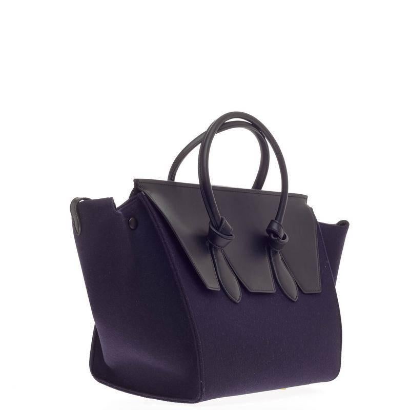 Celine Tie Knot Tote Leather and Felt Small In Good Condition In NY, NY
