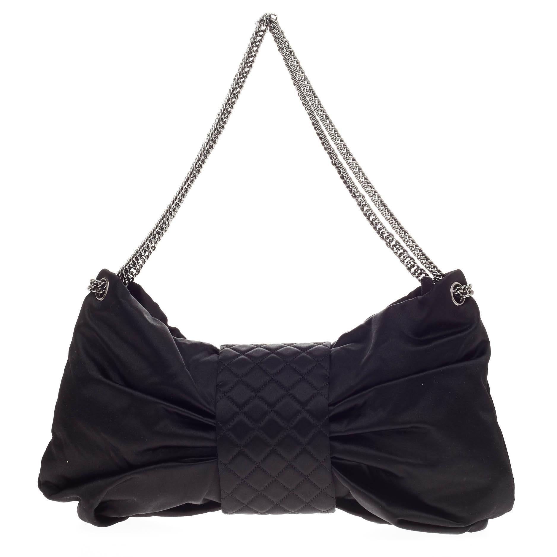 Women's Chanel Bow Bag Satin Large