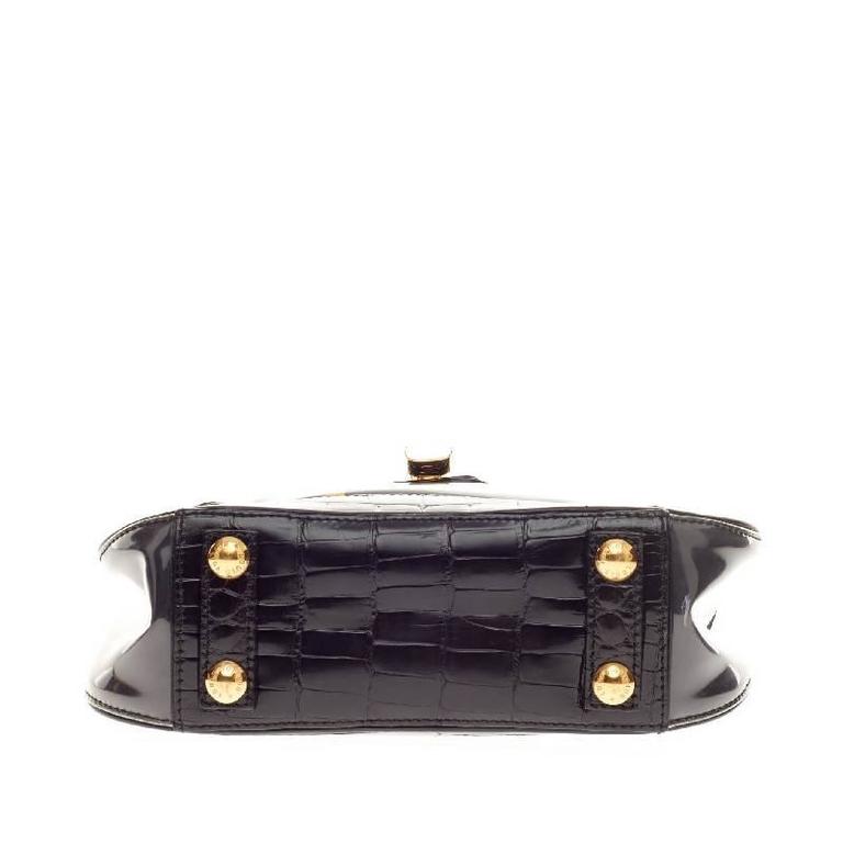Louis Vuitton Limited Edition Alligator Monogram Charms Linda Scarf Bag  Black