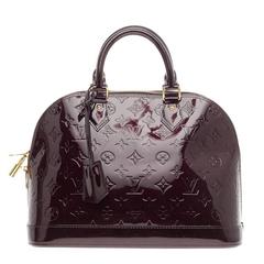 Louis Vuitton Pomme d'Amour Red Monogram Vernis Alma GM Handle Bag -  Pre-owned