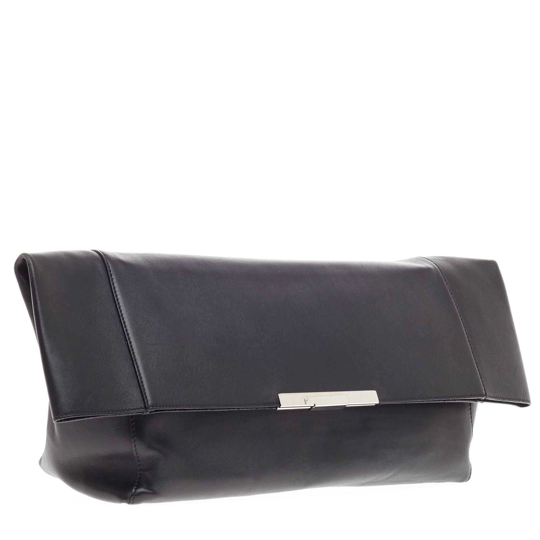 Celine Folded Clutch Leather Large In Good Condition In NY, NY