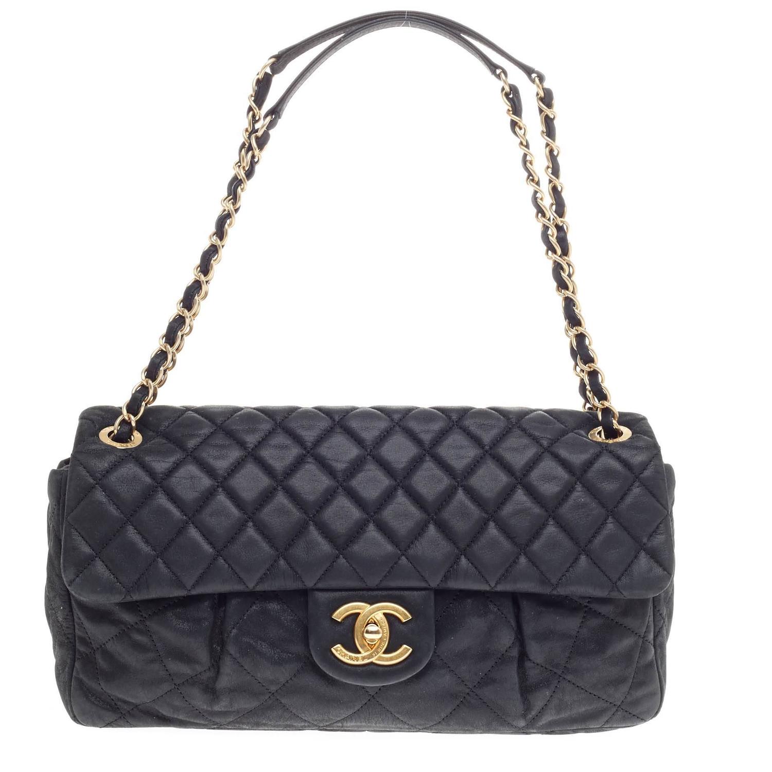 Chanel Chic Quilt Flap Bag Quilted Iridescent Leather Large at 1stdibs