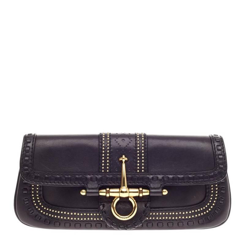 Gucci Snaffle Bit Convertible Clutch Leather
