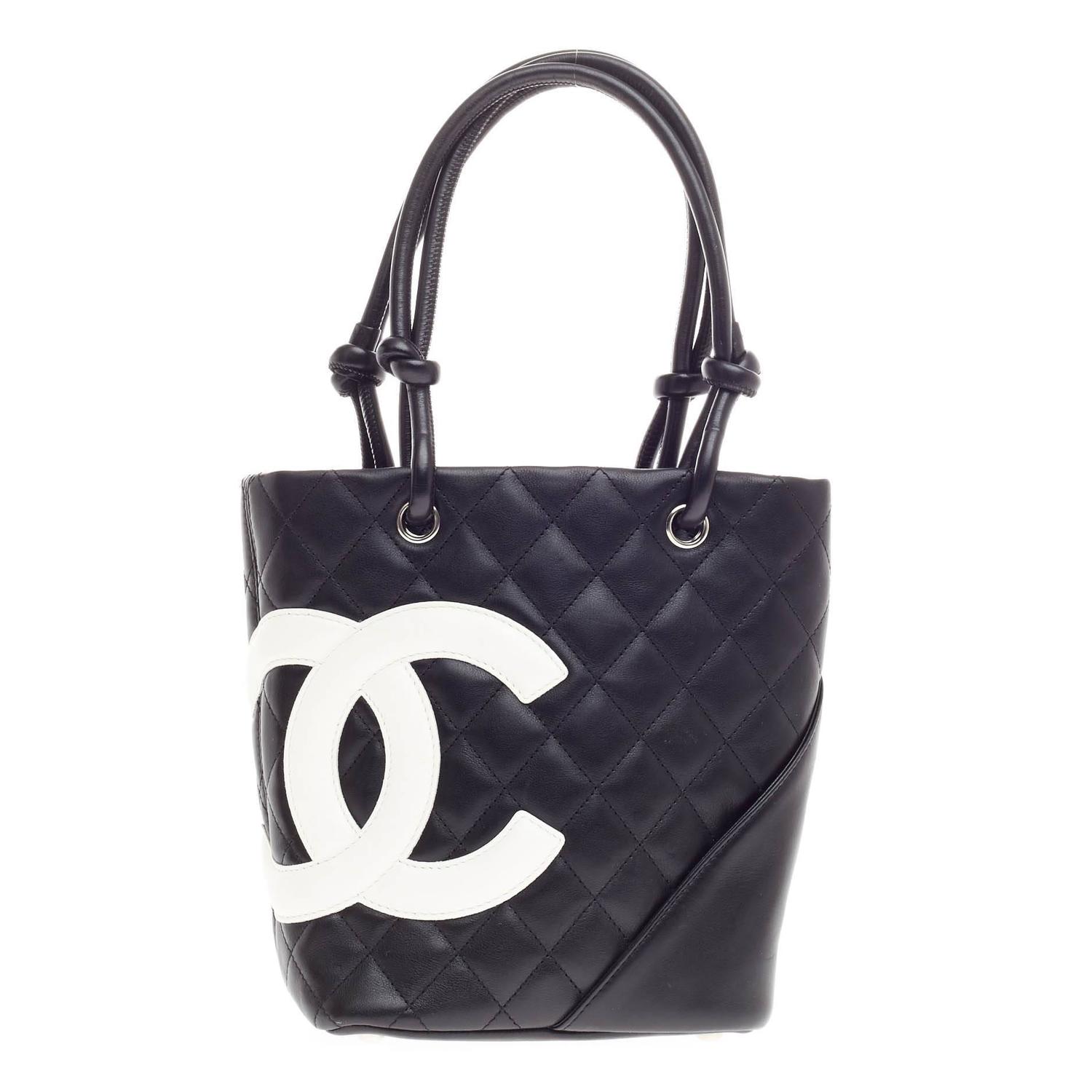 Chanel Cambon Tote Quilted Leather Petite at 1stdibs