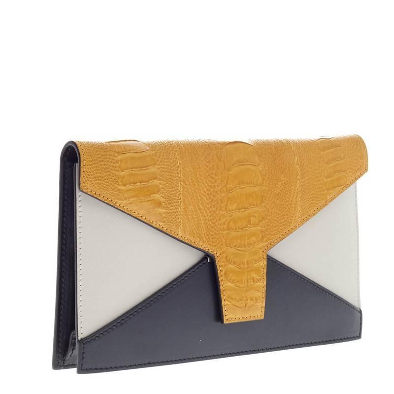 Celine Diamond Wallet Leather and Ostrich at 1stdibs