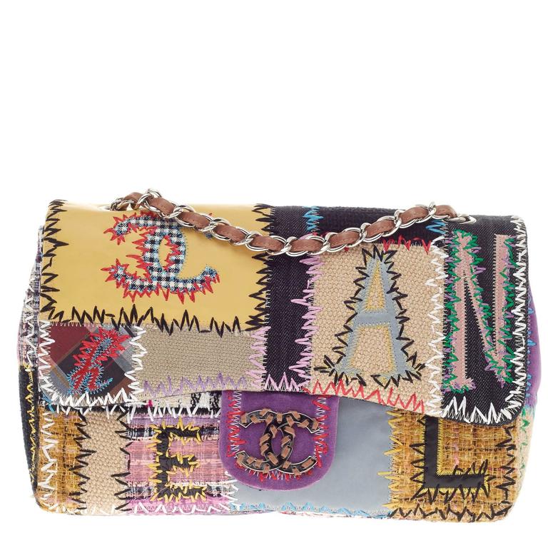 Chanel Classic Flap Multicolor Patchwork Jumbo at 1stDibs