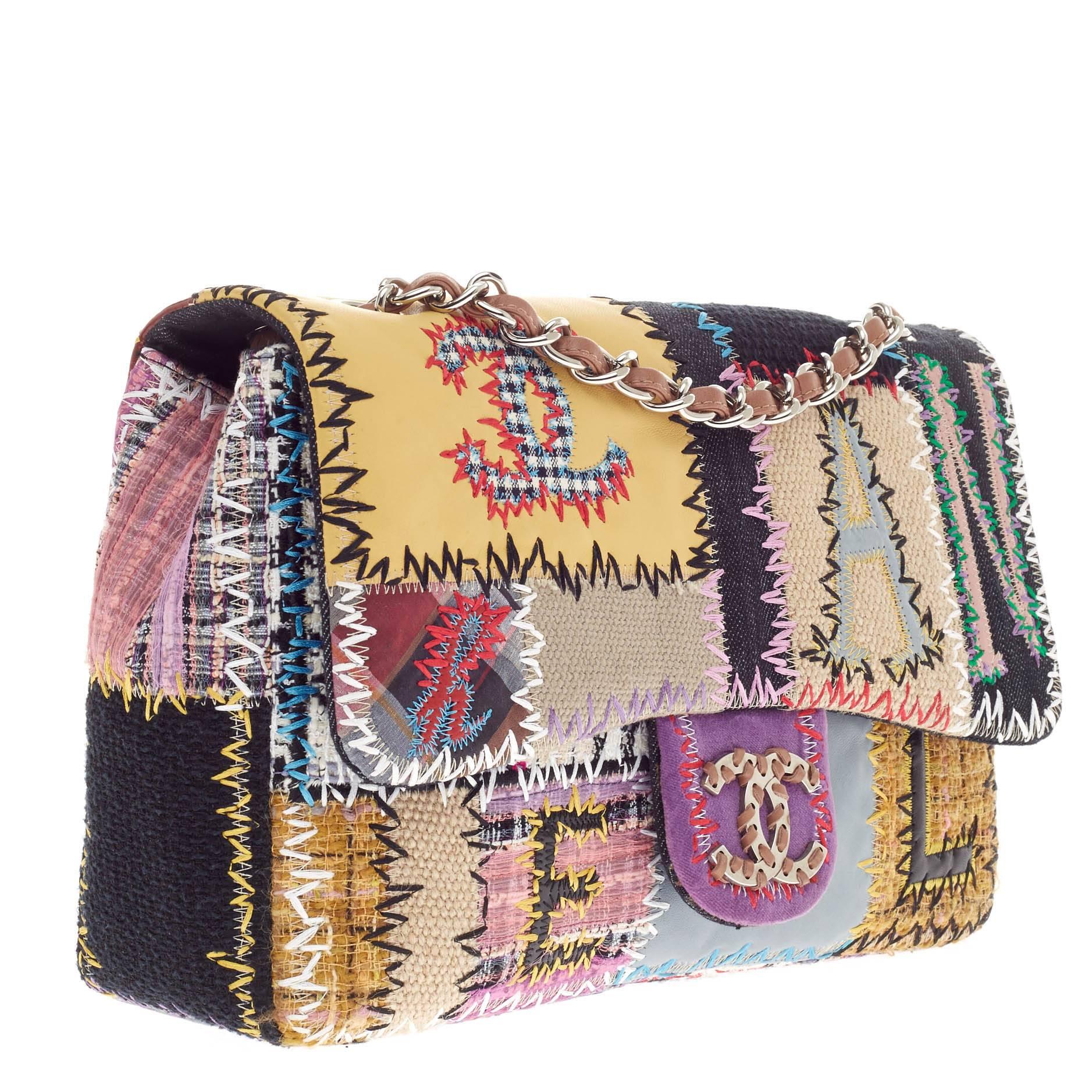 Women's or Men's Chanel Classic Flap Multicolor Patchwork Jumbo