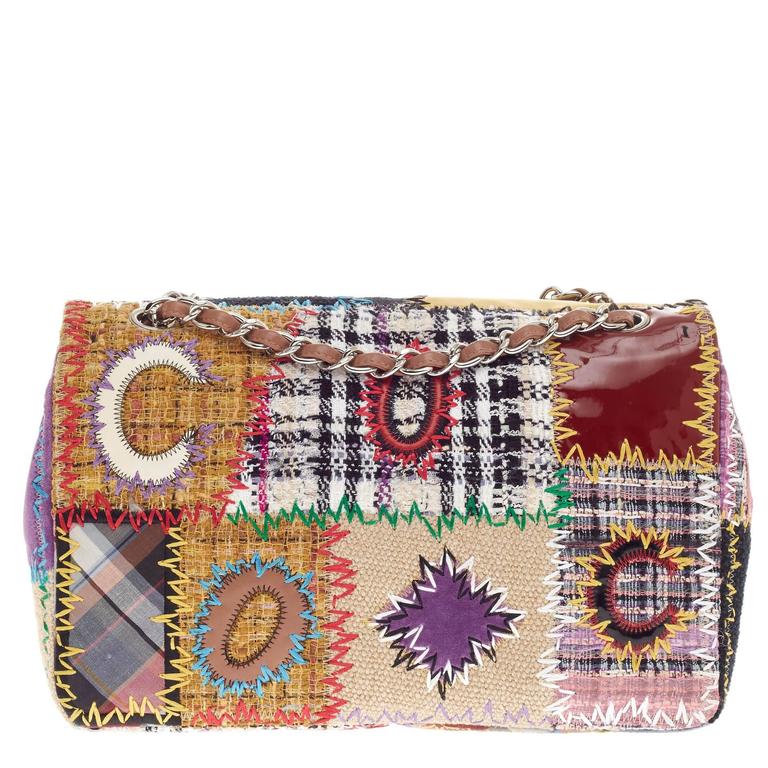 Chanel Classic Flap Multicolor Patchwork Jumbo at 1stDibs
