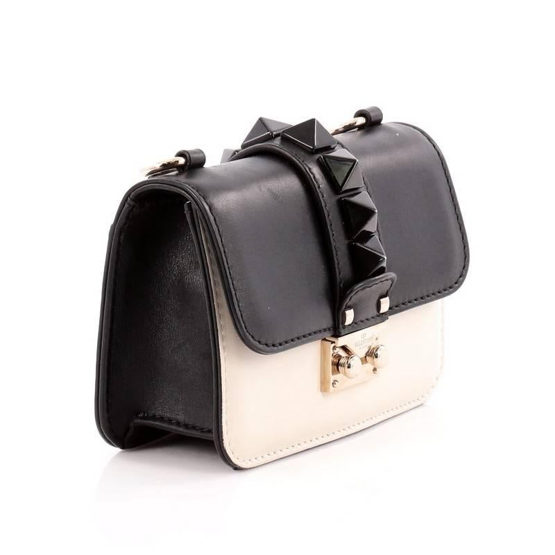 Valentino Glam Lock Shoulder Bag Leather Mini In Good Condition In NY, NY