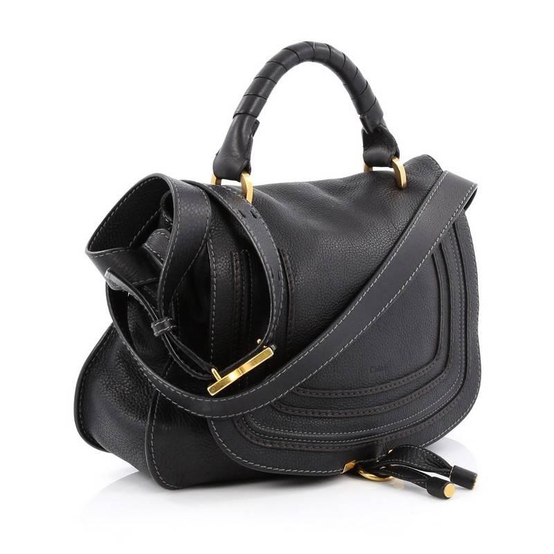 Black Chloe Marcie Messenger Bag Leather Medium