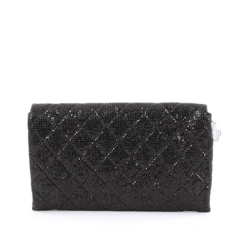  Chanel Chain Flap Crossbody Bag Quilted Iridescent Fabric Small In Good Condition In NY, NY