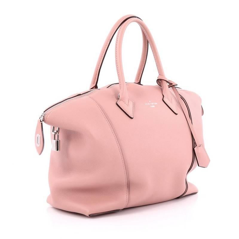 Pink Louis Vuitton Soft Lockit Handbag Leather MM