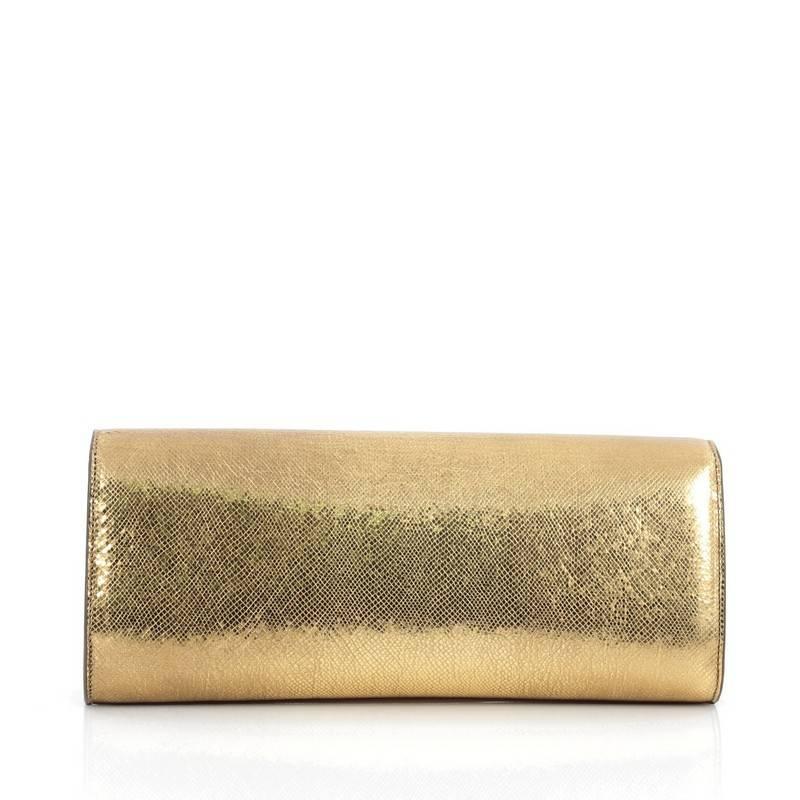  Saint Laurent Lutetia Flap Clutch Leather In Good Condition In NY, NY
