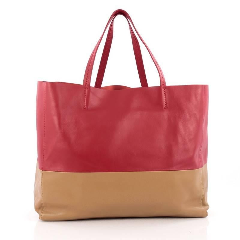 Celine Horizontal Bi-Cabas Tote Leather Large In Good Condition In NY, NY