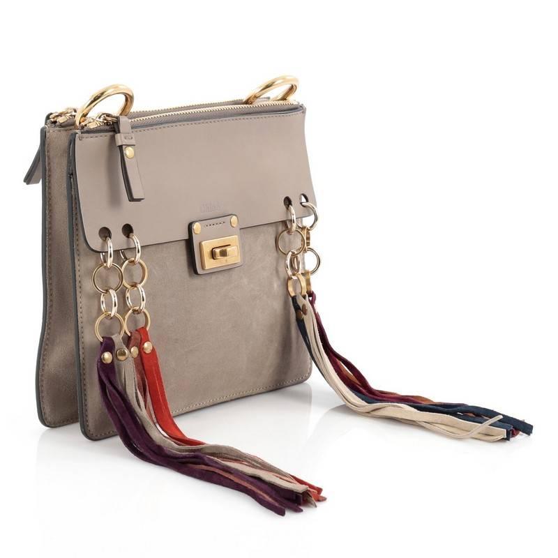 Chloe Jane Crossbody Bag Leather and Suede Small In Good Condition In NY, NY