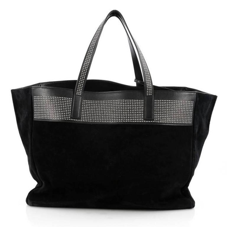 Saint Laurent Blue Leather East West Shopping Tote at 1stDibs