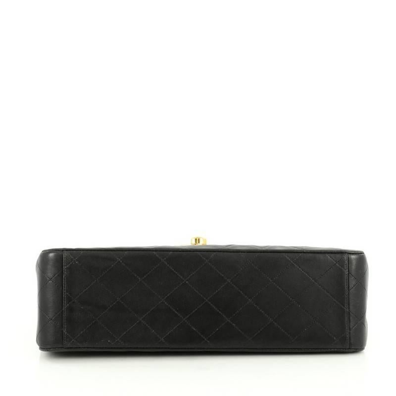 Women's or Men's Chanel Vintage Classic Single Flap Bag Quilted Lambskin Maxi