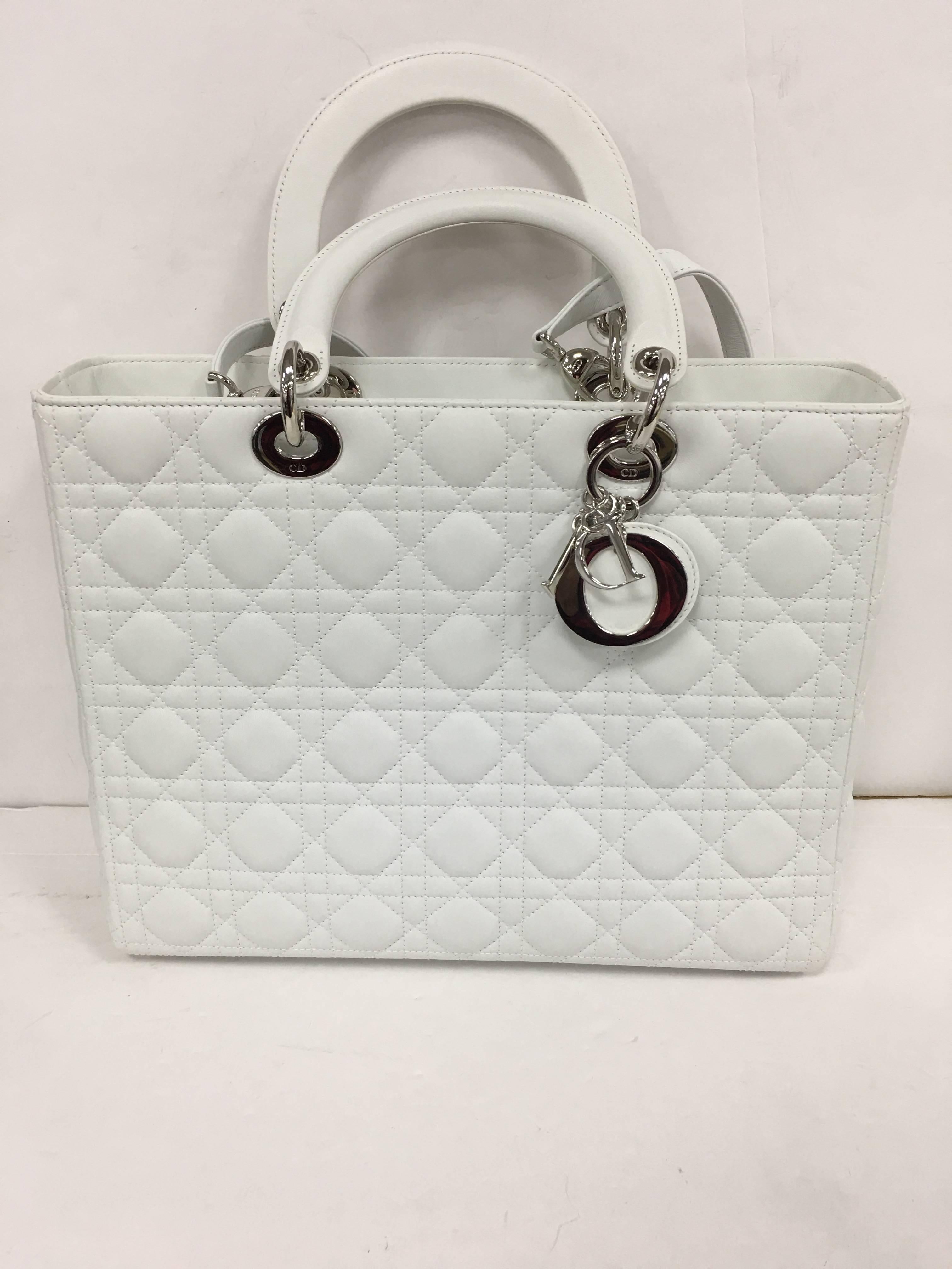 Christian Dior Lady Dior Handbag Cannage Quilt Lambskin Large 3