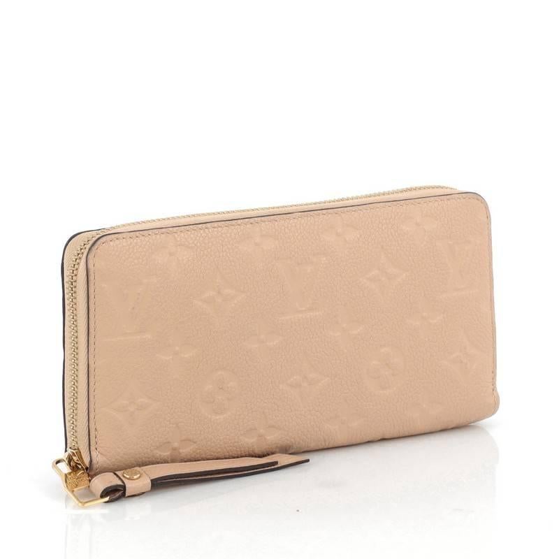 Beige Louis Vuitton Zippy Wallet Monogram Empreinte Leather