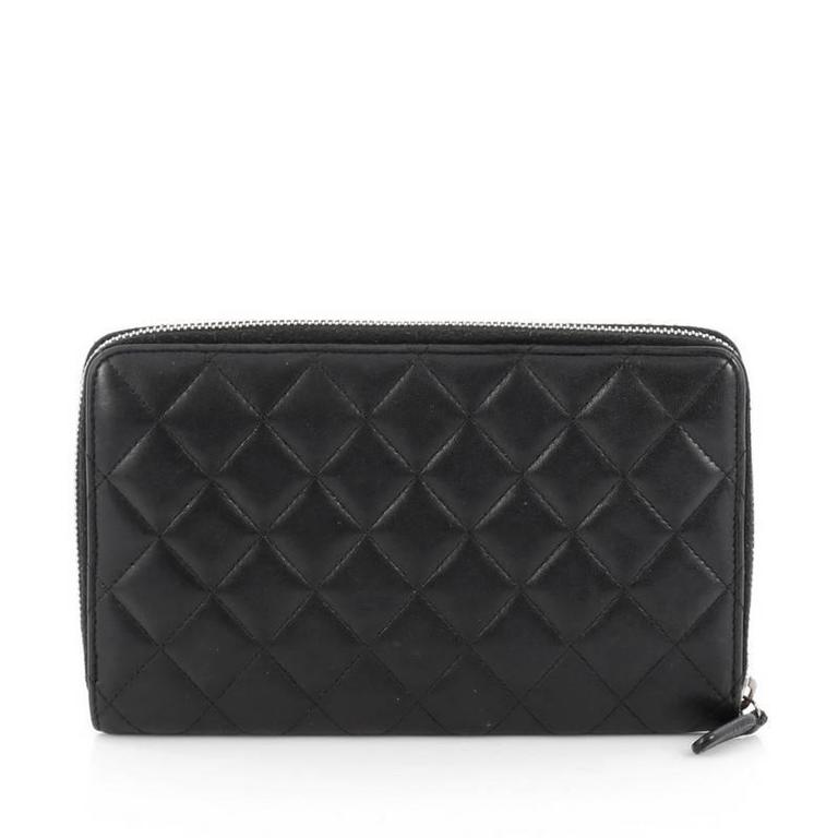 Chanel Zip Around Organizer Wallet Quilted Lambskin Large at 1stDibs