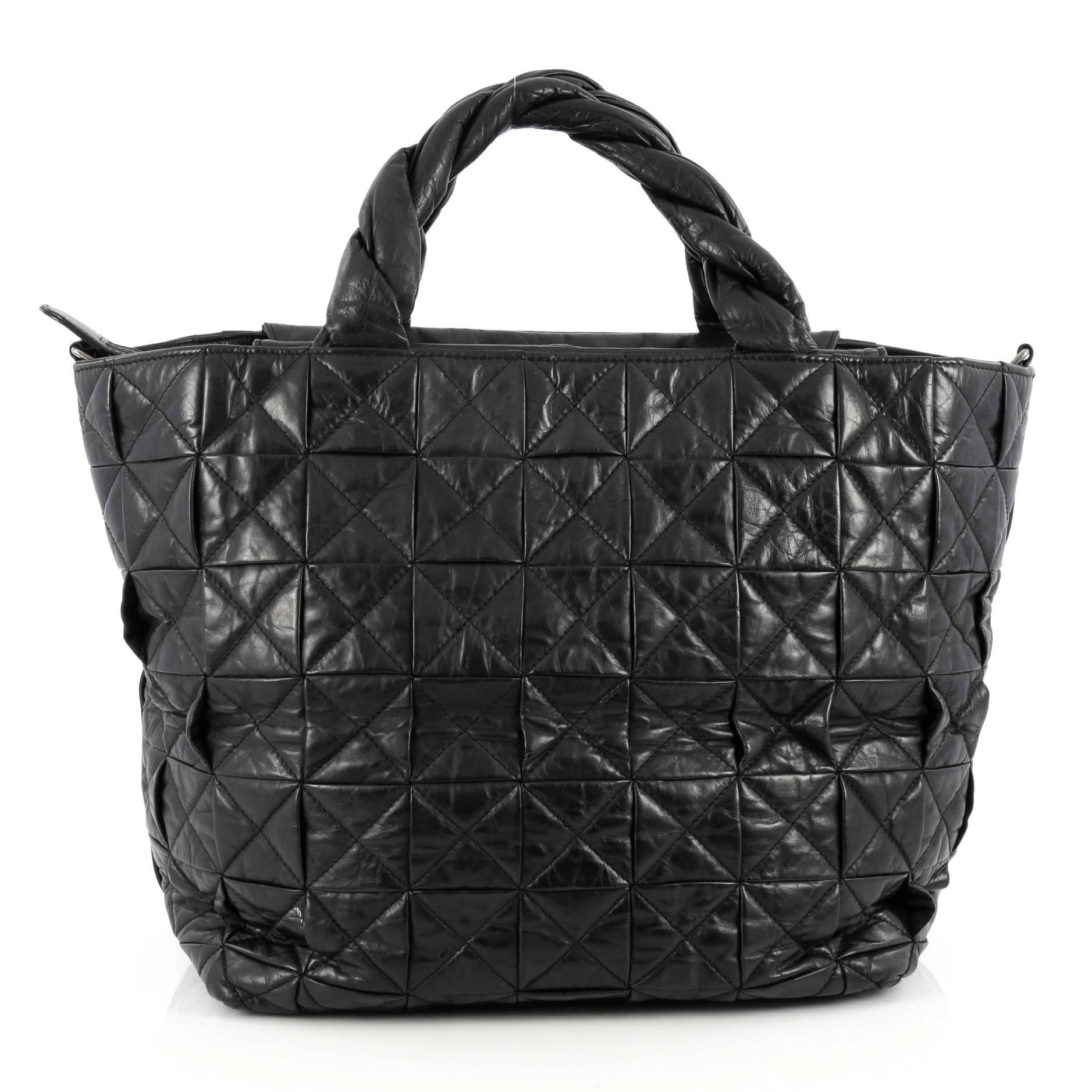 Chanel Origami Tote Quilted Aged Calfskin Large In Good Condition In NY, NY
