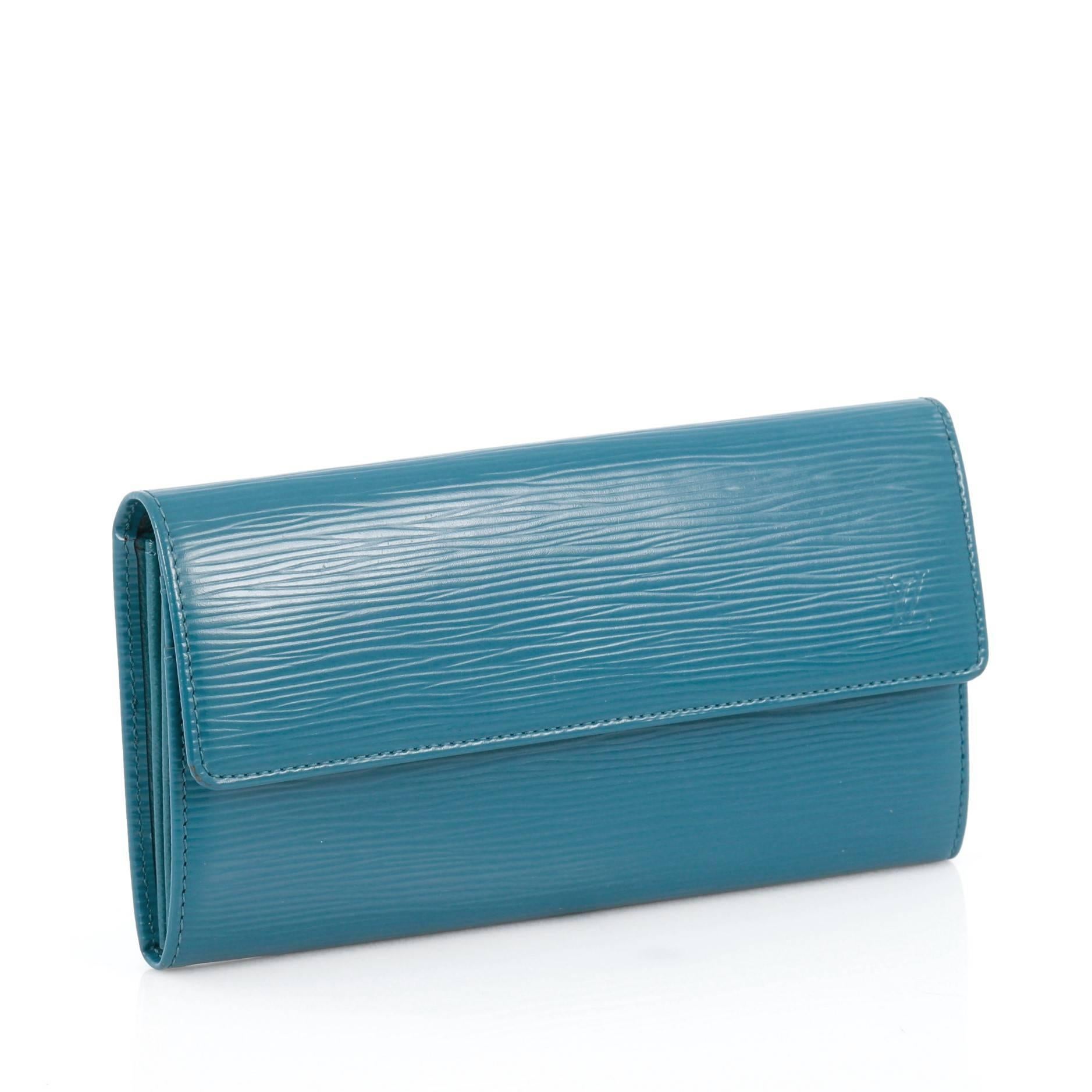 Blue  Louis Vuitton Sarah Wallet Epi Leather
