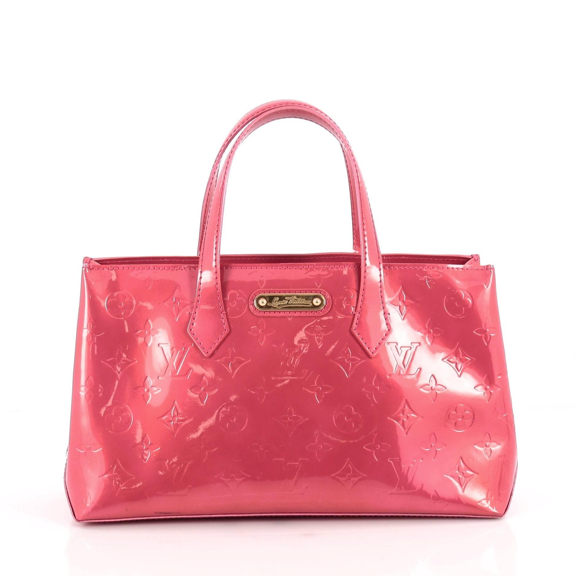 Pink Louis Vuitton Monogram Vernis PM Wilshire Handbag 