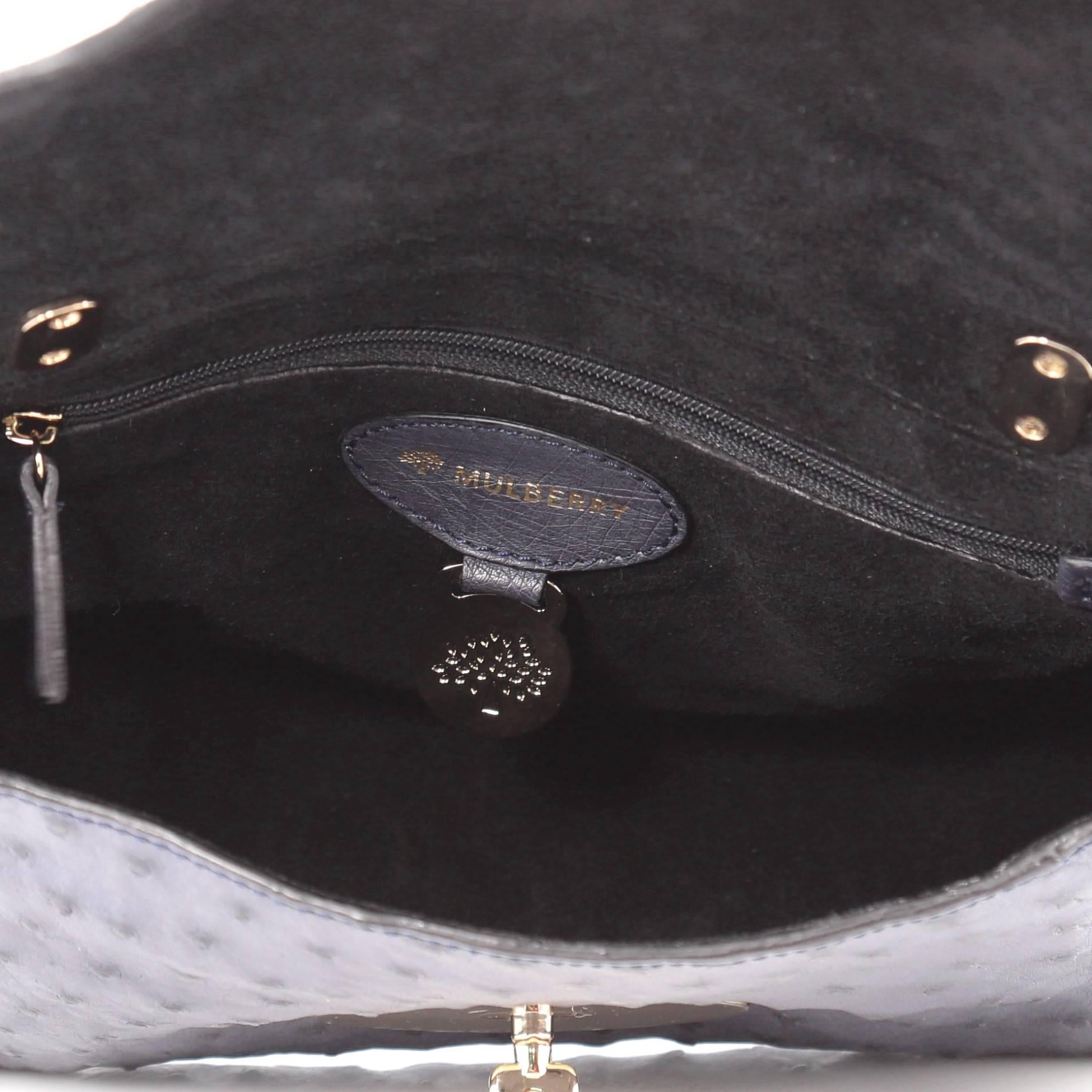 Black Mulberry Lily Chain Flap Bag Ostrich Smallv