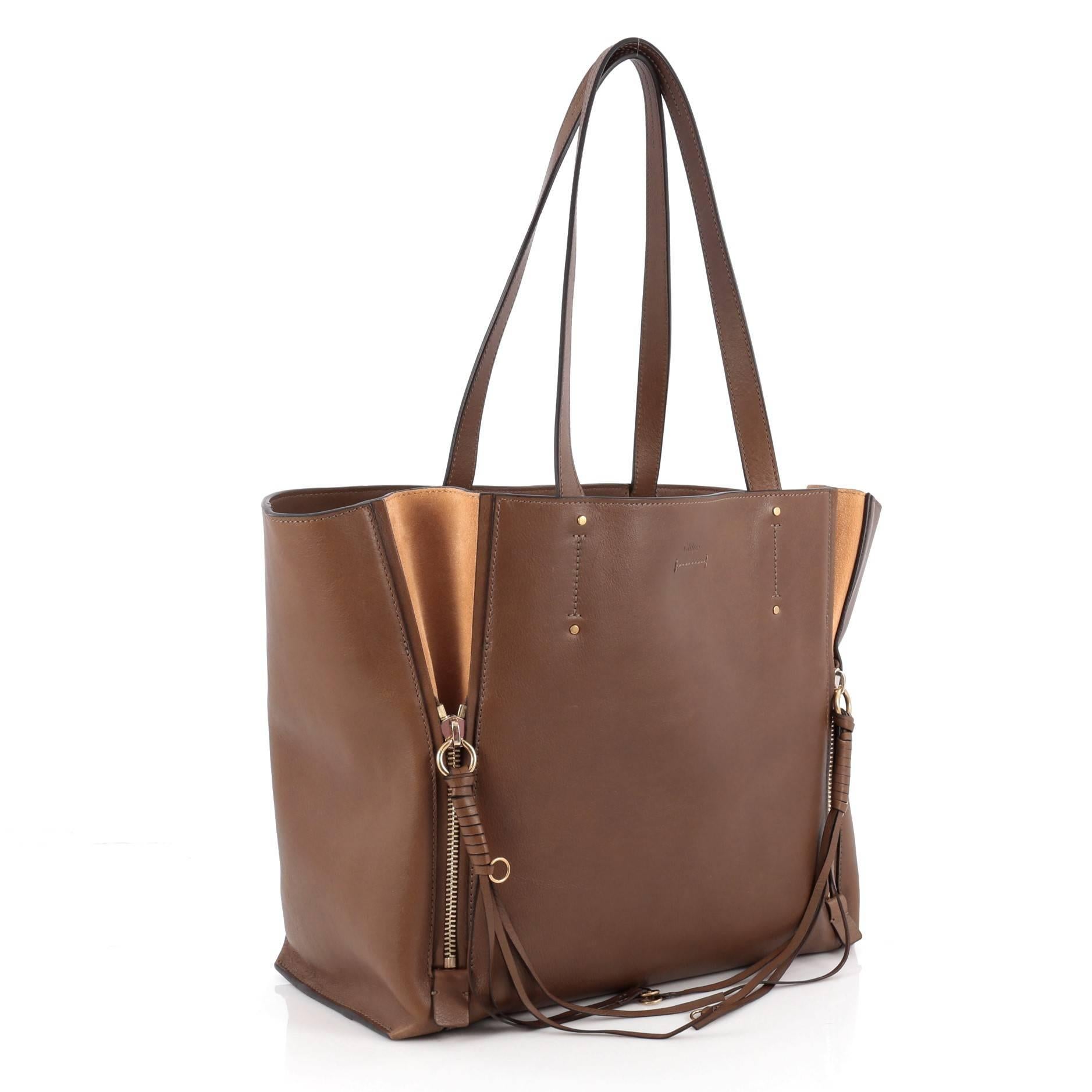 Brown Chloe Milo Shopping Tote Leather Medium
